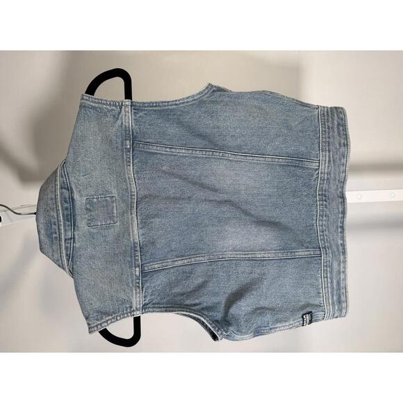 NWT G-Star RAW Women’s Slim Denim Vest Sun Faded Air Force Blue Size Small - Picture 5 of 7